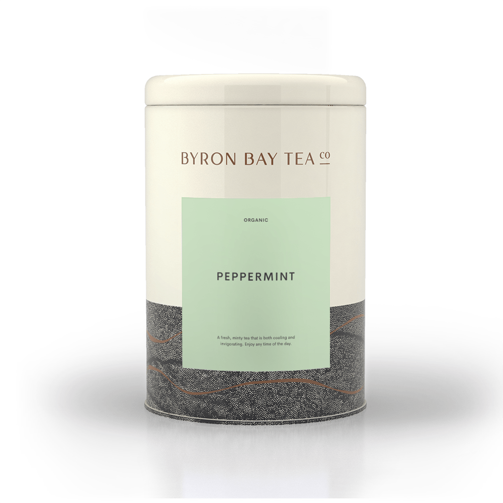 Peppermint Teabag Tin 50tb Teabag Byron Bay Tea Company 